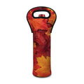 Autumn Maple Leaf Print Single Neoprene Wine Tote