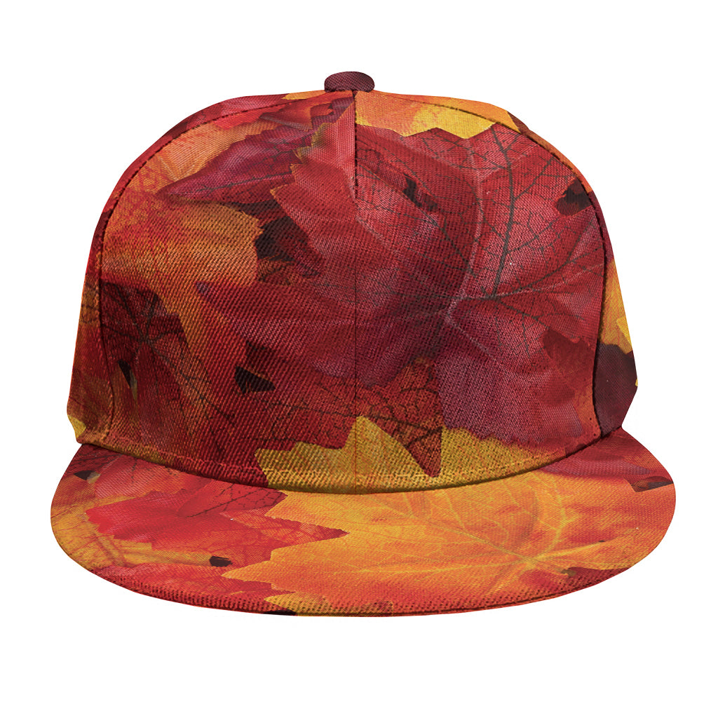 Autumn Maple Leaf Print Snapback Cap