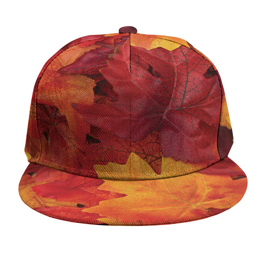 Autumn Maple Leaf Print Snapback Cap