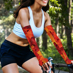 Autumn Maple Leaf Print Sun Protection Arm Sleeves