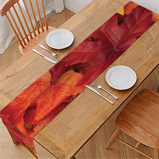 Autumn Maple Leaf Print Table Runner