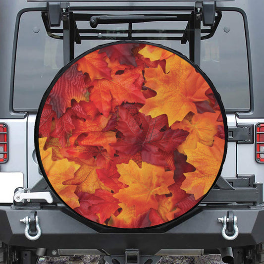 Autumn Maple Leaf Print Tire Cover