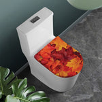 Autumn Maple Leaf Print Toilet Lid Cover