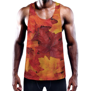 Autumn Maple Leaf Print Training Tank Top