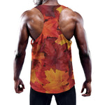 Autumn Maple Leaf Print Training Tank Top