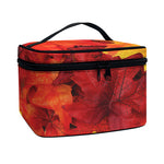 Autumn Maple Leaf Print Travel Makeup Bag