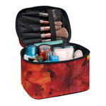 Autumn Maple Leaf Print Travel Makeup Bag
