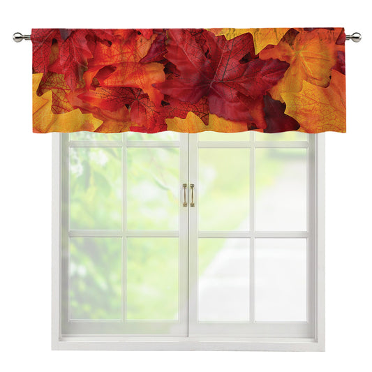Autumn Maple Leaf Print Window Valance
