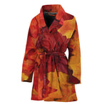 Autumn Maple Leaf Print Women's Bathrobe