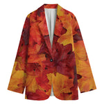 Autumn Maple Leaf Print Women's Blazer