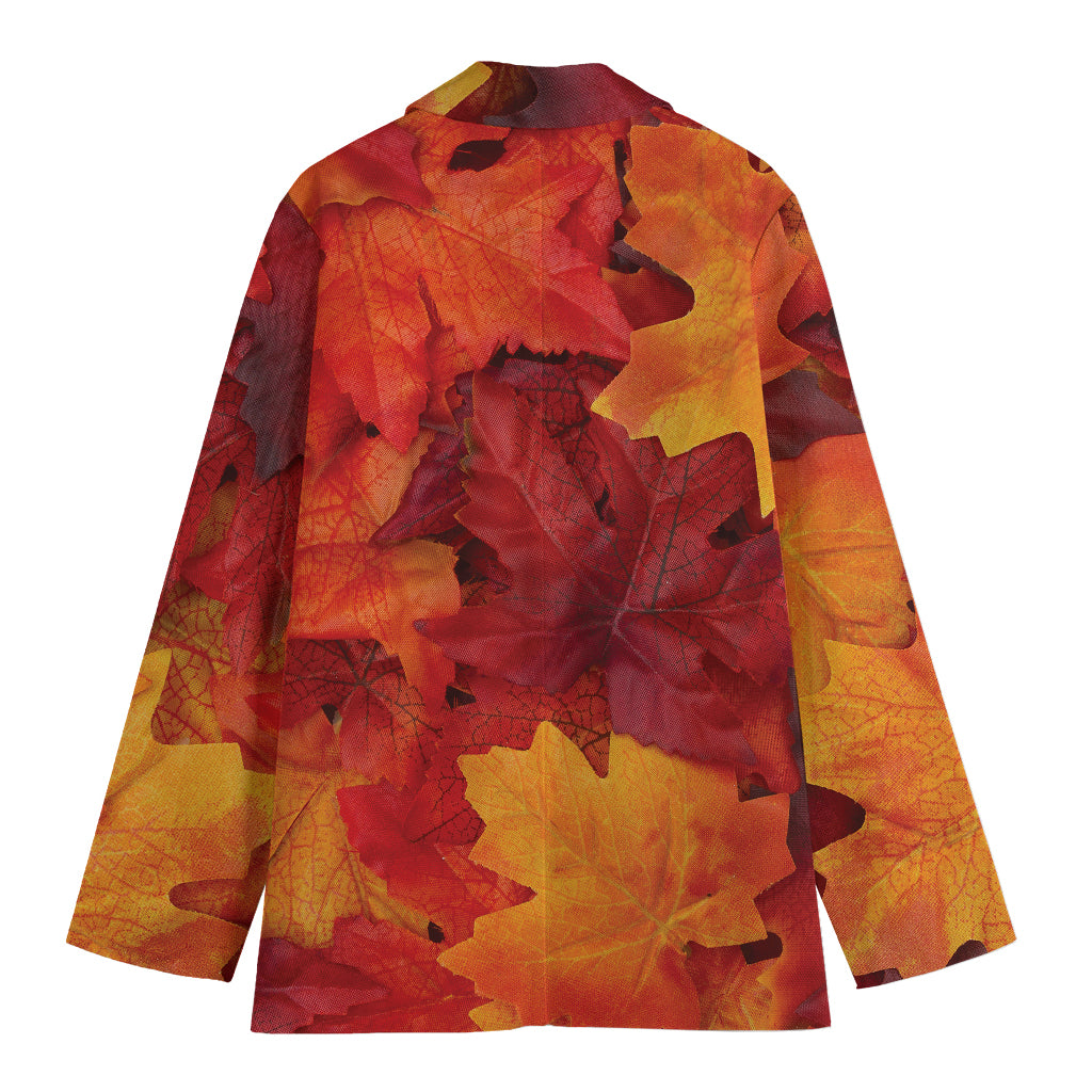 Autumn Maple Leaf Print Women's Blazer