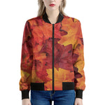 Autumn Maple Leaf Print Women's Bomber Jacket