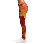 Autumn Maple Leaf Print Women's Leggings