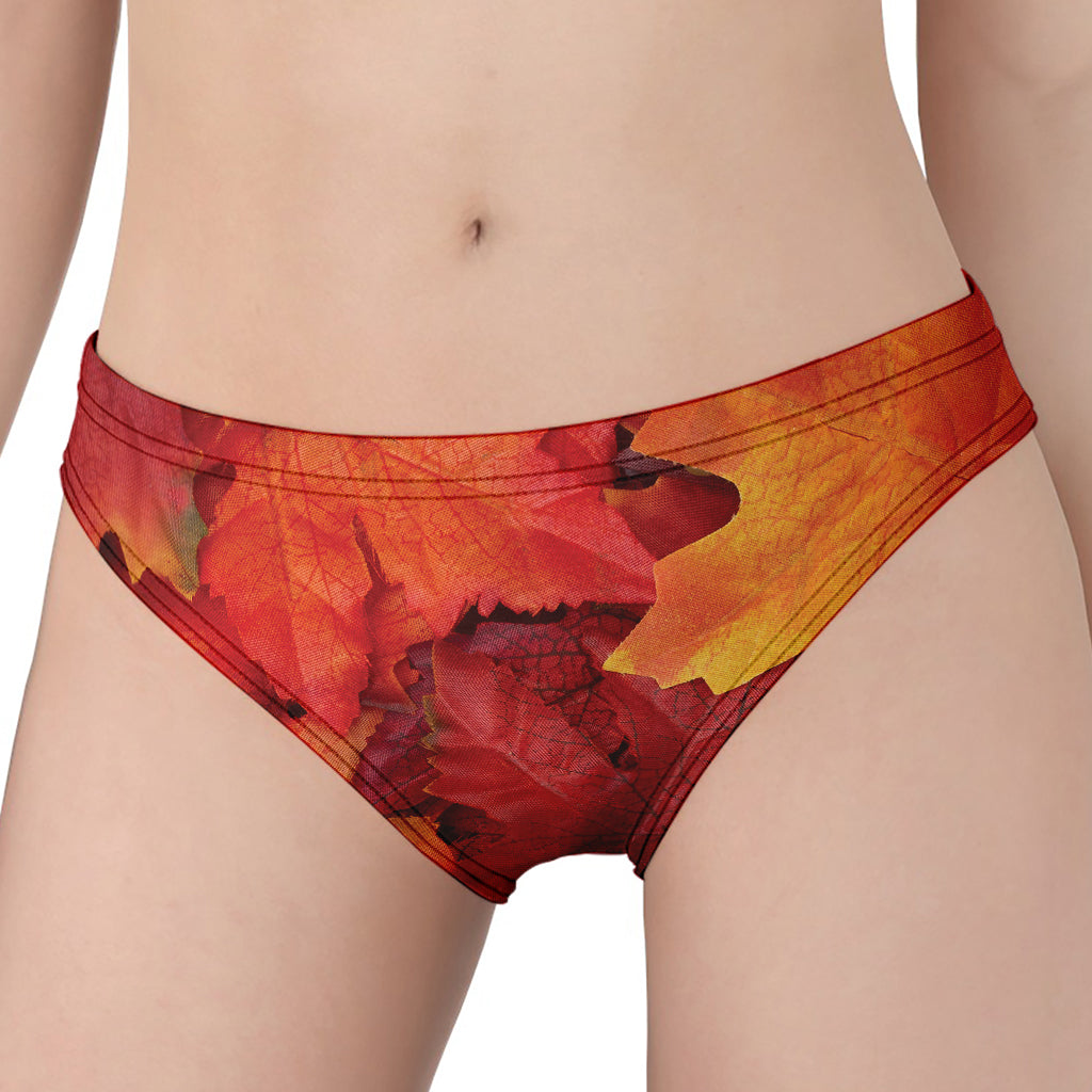 Autumn Maple Leaf Print Women's Panties