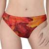 Autumn Maple Leaf Print Women's Thong