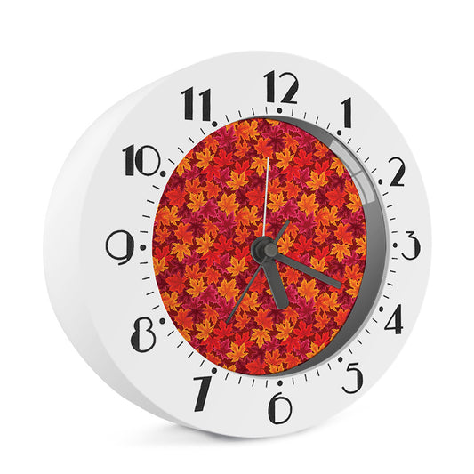Autumn Maple Leaves Pattern Print Alarm Clock