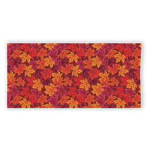 Autumn Maple Leaves Pattern Print Beach Towel