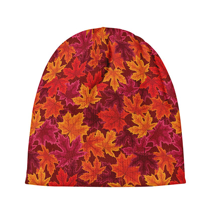 Autumn Maple Leaves Pattern Print Beanie