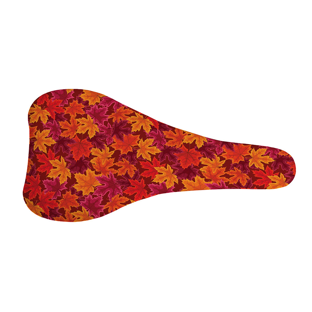 Autumn Maple Leaves Pattern Print Bicycle Seat Cover