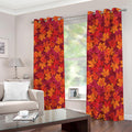 Autumn Maple Leaves Pattern Print Dimout Grommet Curtains