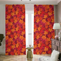 Autumn Maple Leaves Pattern Print Dimout Pencil Pleat Curtains