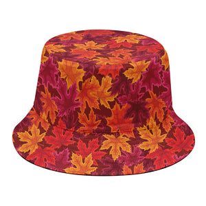 Autumn Maple Leaves Pattern Print Bucket Hat