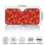 Autumn Maple Leaves Pattern Print Car Windshield Sun Shade