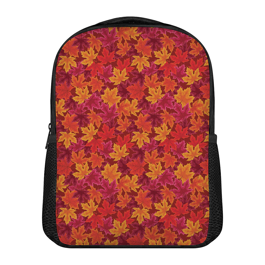 Autumn Maple Leaves Pattern Print Casual Backpack