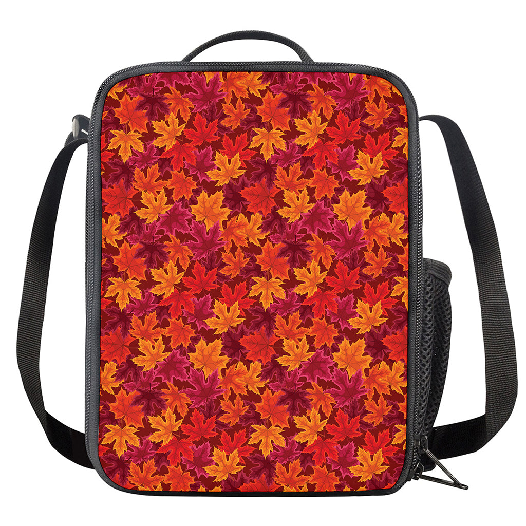 Autumn Maple Leaves Pattern Print Crossbody Lunch Bag