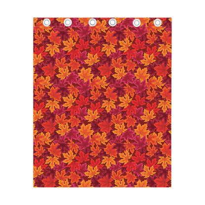 Autumn Maple Leaves Pattern Print Curtain