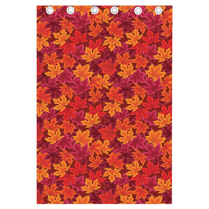 Autumn Maple Leaves Pattern Print Curtain