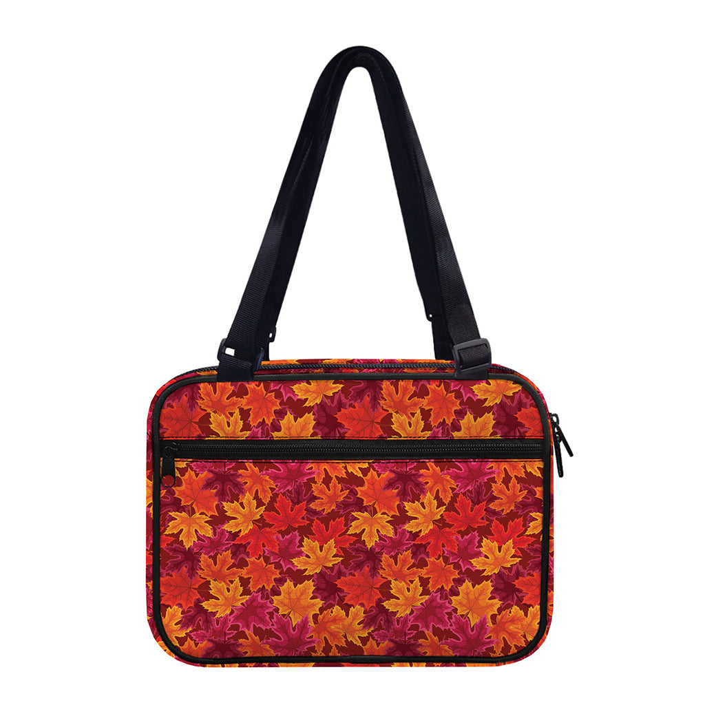 Autumn Maple Leaves Pattern Print Double Strap Bible Bag