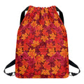 Autumn Maple Leaves Pattern Print Drawstring Backpack