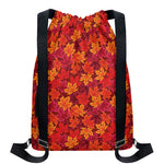 Autumn Maple Leaves Pattern Print Drawstring Backpack