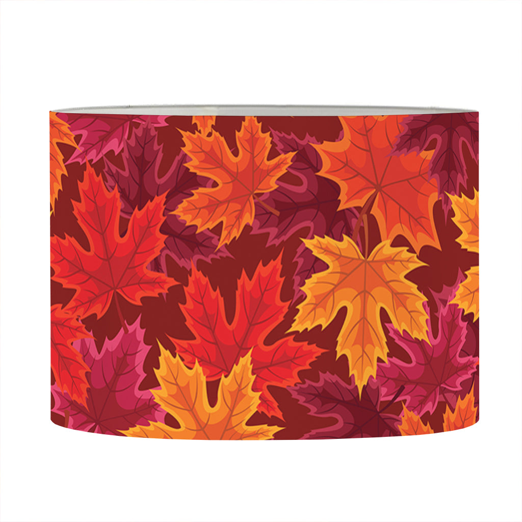 Autumn Maple Leaves Pattern Print Drum Lamp Shade