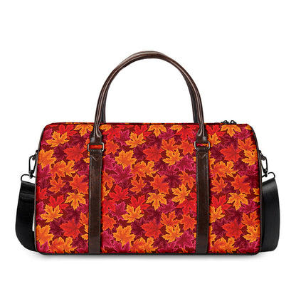Autumn Maple Leaves Pattern Print Duffle Bag