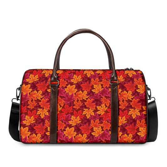 Autumn Maple Leaves Pattern Print Duffle Bag