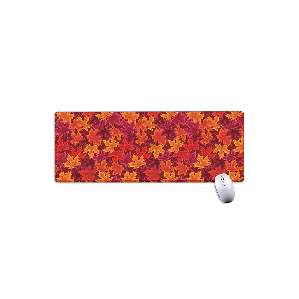 Autumn Maple Leaves Pattern Print Extended Mouse Pad