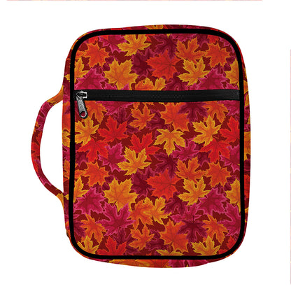 Autumn Maple Leaves Pattern Print Front Pocket Bible Bag