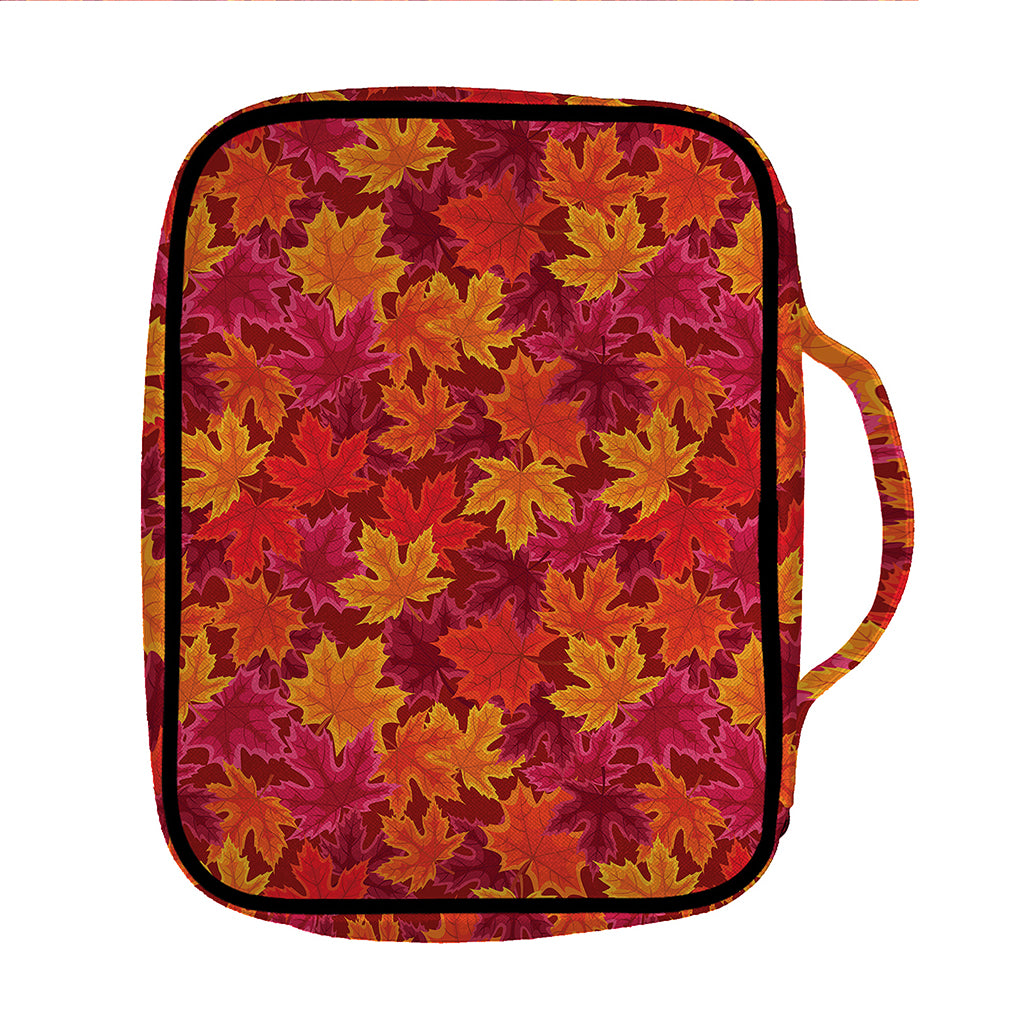Autumn Maple Leaves Pattern Print Front Pocket Bible Bag
