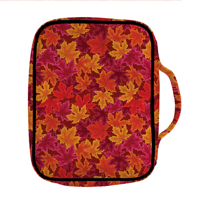 Autumn Maple Leaves Pattern Print Front Pocket Bible Bag