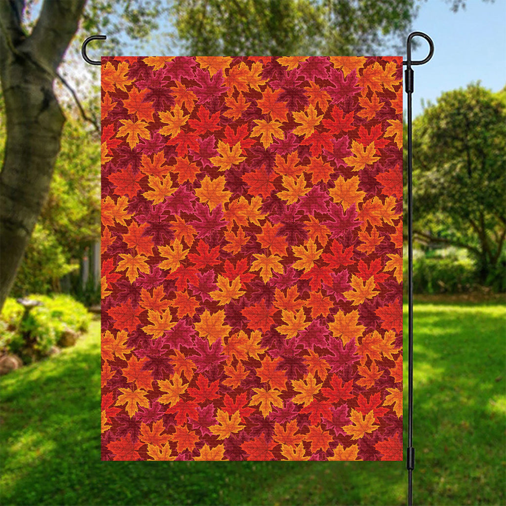 Autumn Maple Leaves Pattern Print Garden Flag