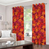 Autumn Maple Leaves Pattern Print Grommet Curtains