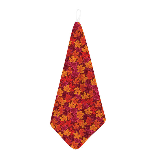 Autumn Maple Leaves Pattern Print Hand Towel