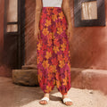Autumn Maple Leaves Pattern Print Harem Pants
