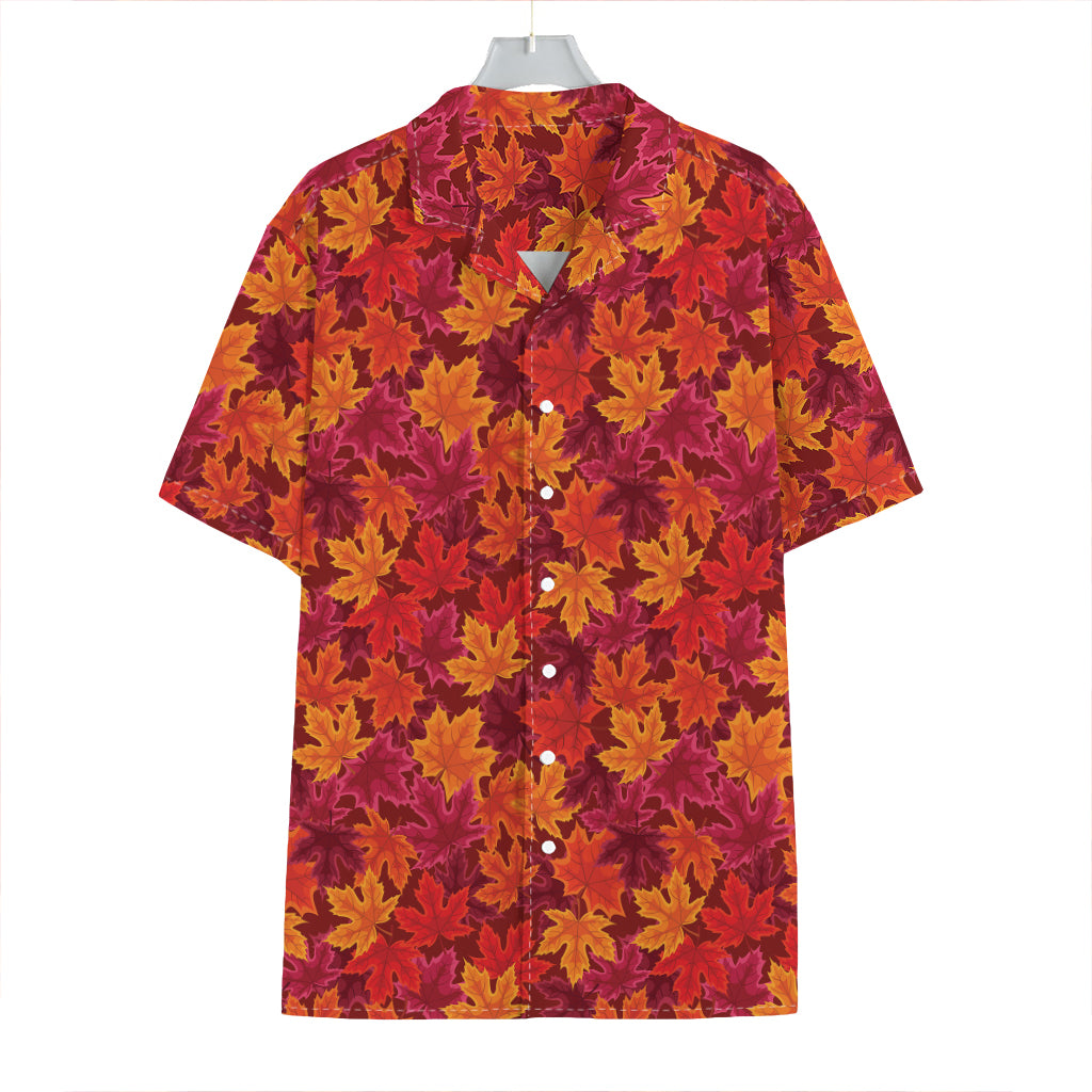 Autumn Maple Leaves Pattern Print Hawaiian Shirt