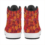 Autumn Maple Leaves Pattern Print High Top Leather Sneakers