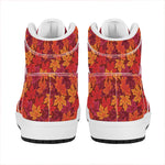 Autumn Maple Leaves Pattern Print High Top Leather Sneakers