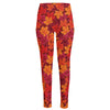 Autumn Maple Leaves Pattern Print High-Waisted Pocket Leggings