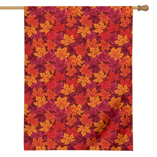 Autumn Maple Leaves Pattern Print House Flag